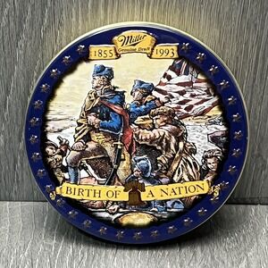 Vintage Miller Birth Of A Nation Coaster Washington Crossing Delaware Blue Cork